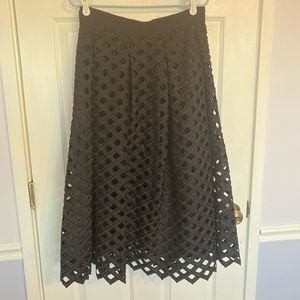 White House black market full eyelet skirt- black, size 10